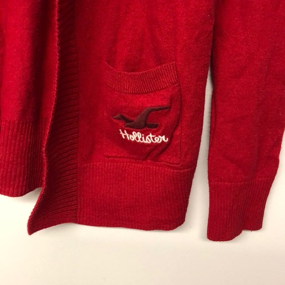 🌻3/25 Hollister Red Open Cardigan - Picture 2 of 5
